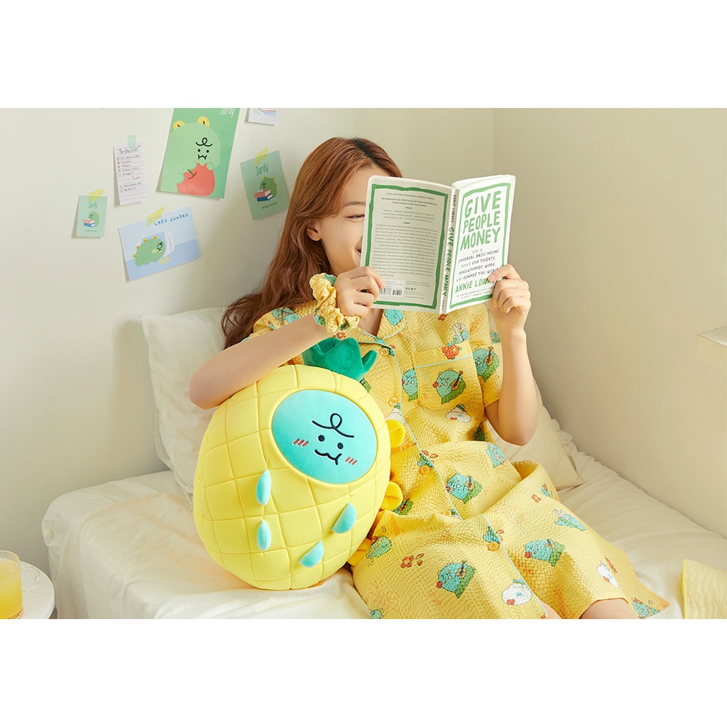 Váy Pyjama làm mát nữ Kakao Friends Jordy &amp; Niniz kèm dây buộc tóc