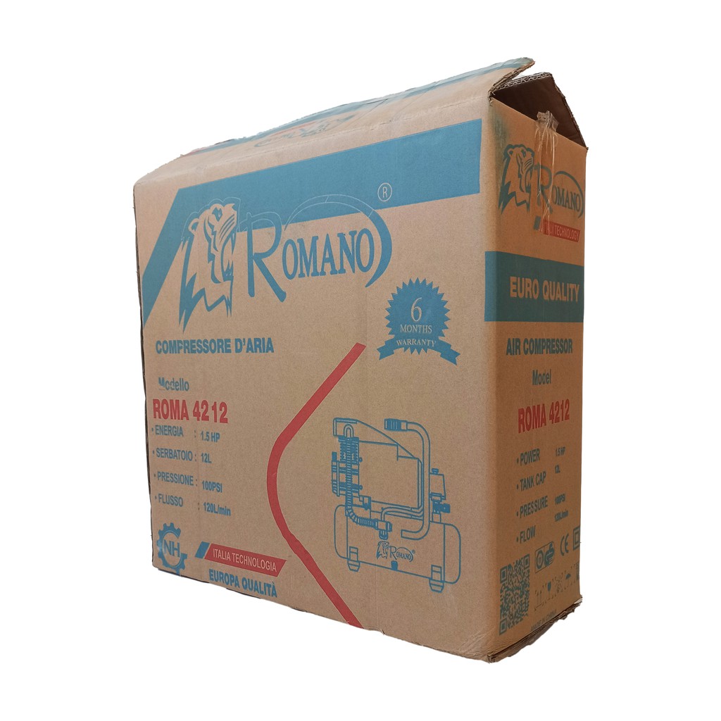 Máy nén khí có dầu Romano ROMA4212, Máy chạy dầu, Bình 12L, Công suất 1.5HP