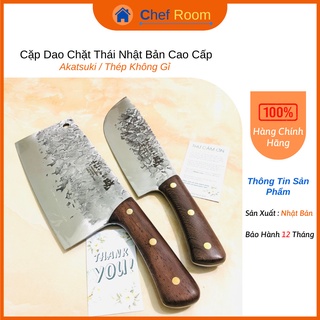 Combo 2 dao bếp cao cấp akatsuki nhật bản, dao chuyên dụng chặt thái nhà bếp chất liệu thép chống gỉ 5cr15mov