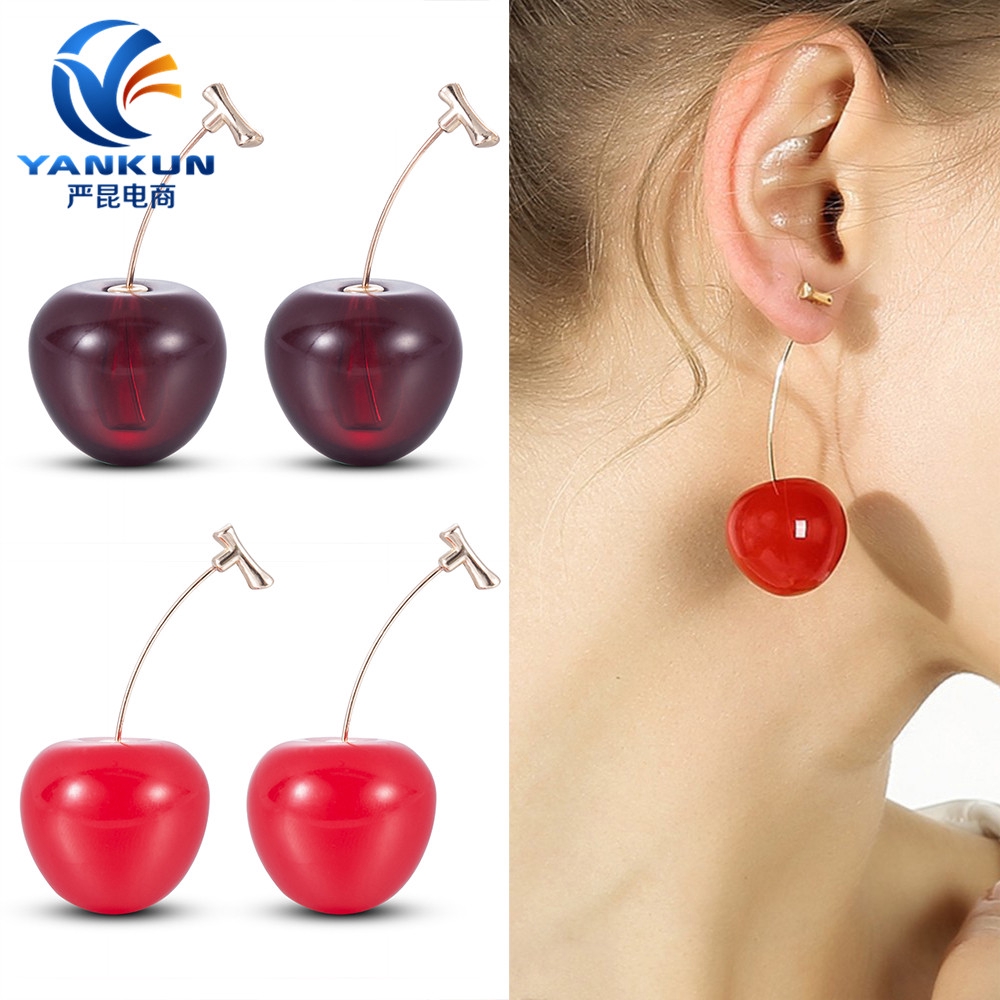 Bông tai hình quả cherry đáng yêu cho nữ