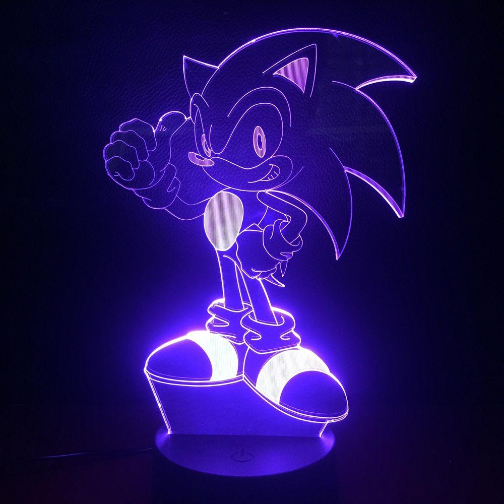 YIYU Mô Hình Nhân Vật Sonic Có Đèn LED 7 Màu Thay Đổi 7 Màu Trang Trí Nhà Cửa / Văn Phòng / Phòng Ngủ