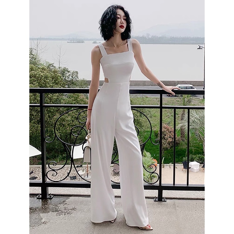 A36 Jumpsuit Dài 3 Lỗ Cutout Eo