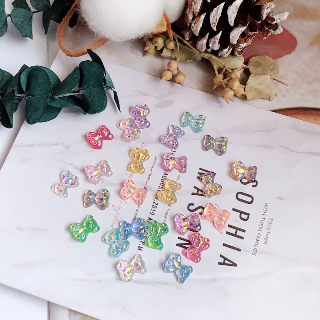 (Ảnh Thật) Charm Gấu Mix Trang Trí Móng