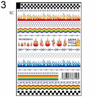 Decal hình ngọn lửa dán móng nghệ thuật