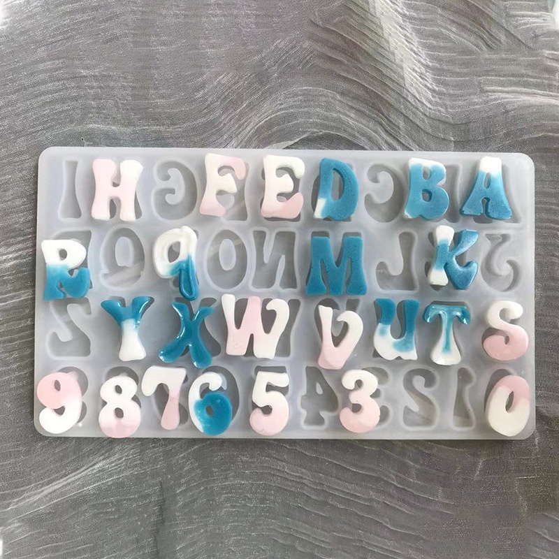 Khuôn Silicone Làm Bánh &amp; Socola Hình Chữ Alphanumeric DIY