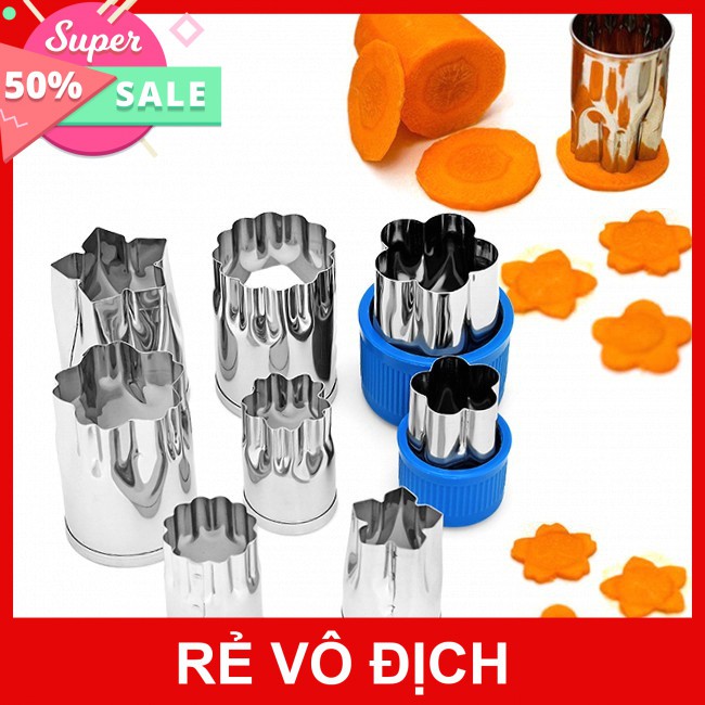 [Hot]-Bộ tạo hình củ quả inox 8 món