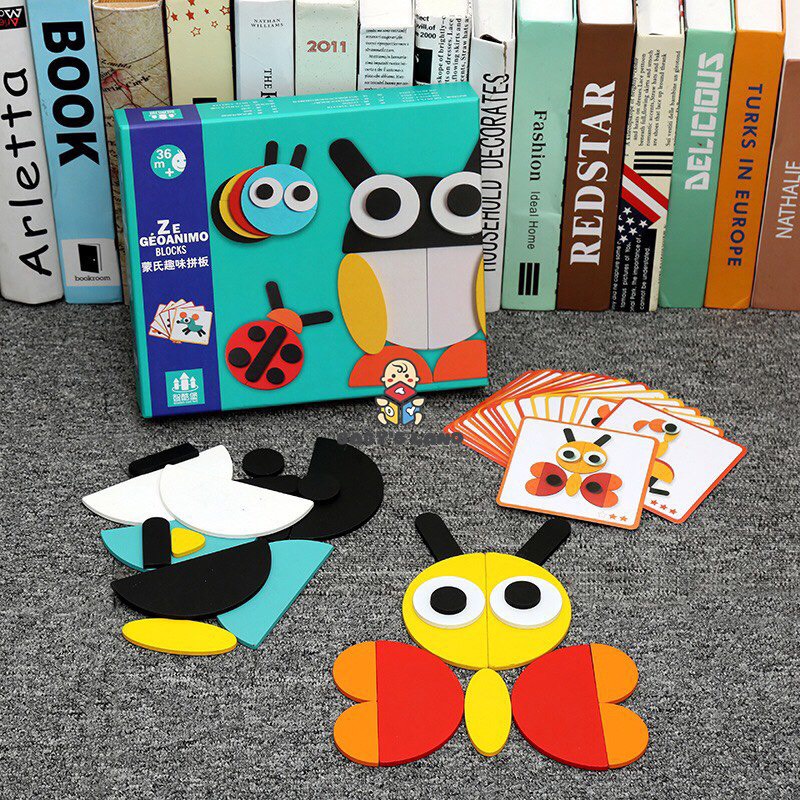 Bộ đồ chơi Montessori ghép hình gỗ các con vật(ghép hình cú) cho bé thông minh
