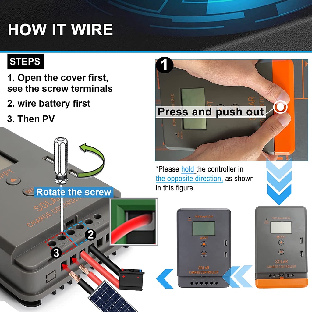Bộ Điều Khiển Sạc Năng Lượng Mặt Trời 12v 24v 30a 12v 24v