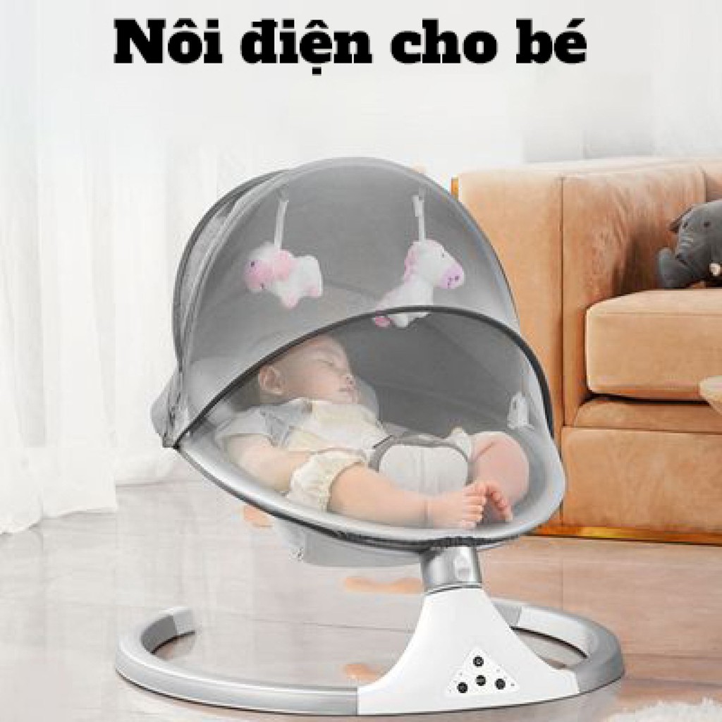 Nôi điện tự động cho bé KUB - Nôi rung điện tự động - 3 chế độ hẹn giờ - 5 chế độ rung KÈM ẢNH THẬT