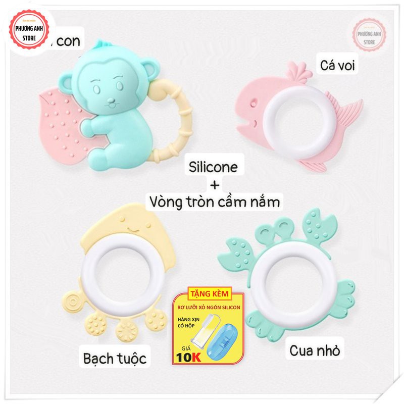 BỘ GẶM NƯỚU LỤC LẠC SILICON SET 8 MÓN CÓ HỘP CHO BÉ 💛FREESHIP XTRA💛 HÀNG CHÍNH HÀNG BABY RATTLE CAO CẤP