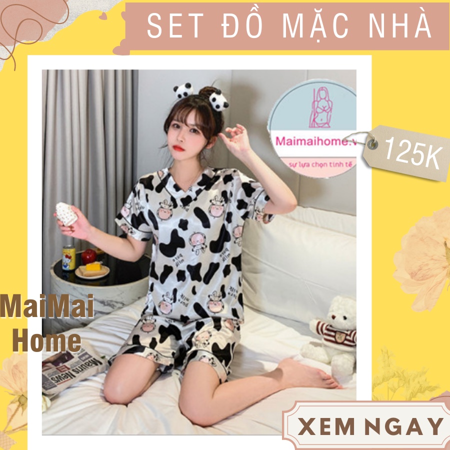 ĐỒ NGỦ BỘ BÒ SỮA LỤA SATIN [MAIMAIHOME]