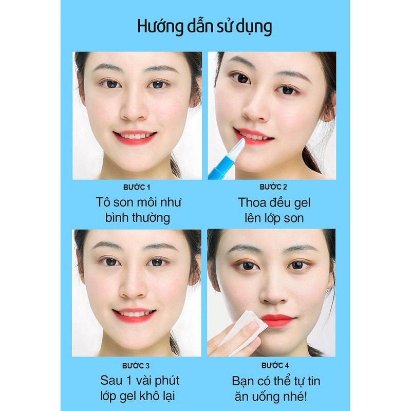 Gel khóa màu son môi 24h BIOAQUA giúp giữ màu son bền màu không trôi không lem gel giữ son