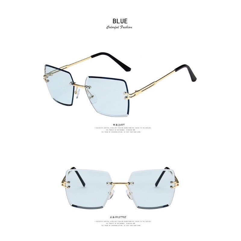(KIQI-FASHION) COD Kính Mát Không Vành Chống Tia UV Hàng Mới Nhập Khẩu Chất Lượng Cao Cho Nữ