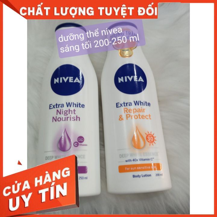 Bộ đôi Sữa dưỡng thể trắng da Ngày  &amp; Đêm  NIVEA  FREESHIP  cung cấp dưỡng chất độ ẩm cho làn da trắng sáng mịn màng♥️