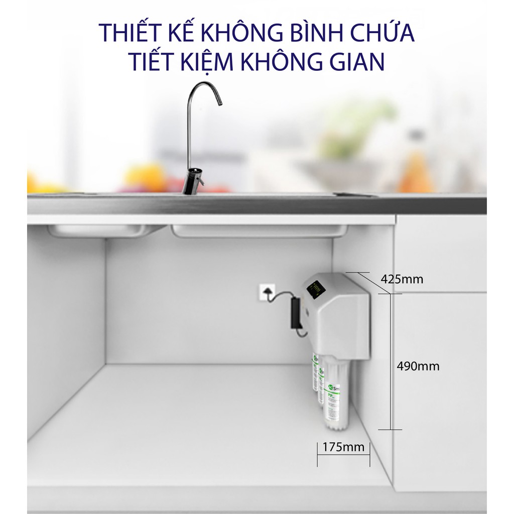 Máy lọc nước A. O. Smith AR600-C-S-1, không bình chứa, công suất lọc lớn