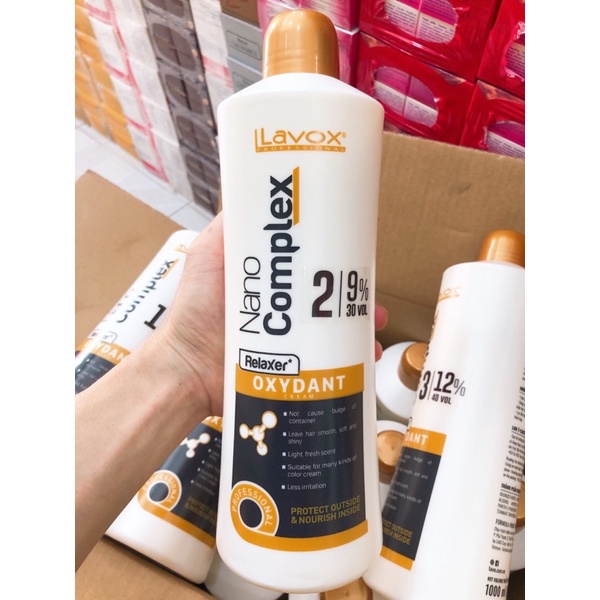 [Chai 1000ml] Oxy Trợ Nhuộm Siêu Dưỡng Lavox Nano Complex (3%, 6%, 9%, 12%)
