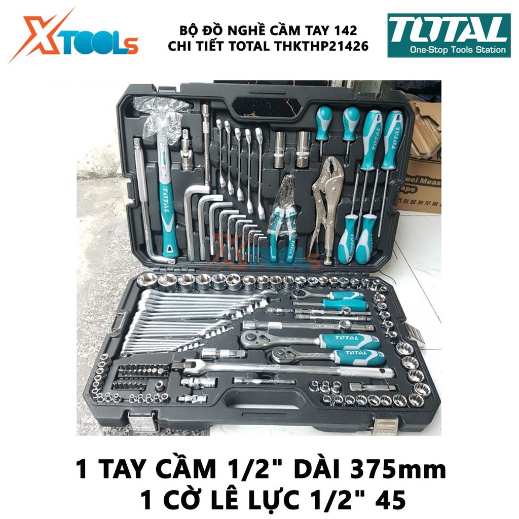 Bộ đồ nghề cầm tay 142 chi tiết TOTAL THKTHP21426 | Sửa chữa, lắp ráp và bảo dưỡng thiết bị [CHÍNH HÃNG] [XTOOLs]