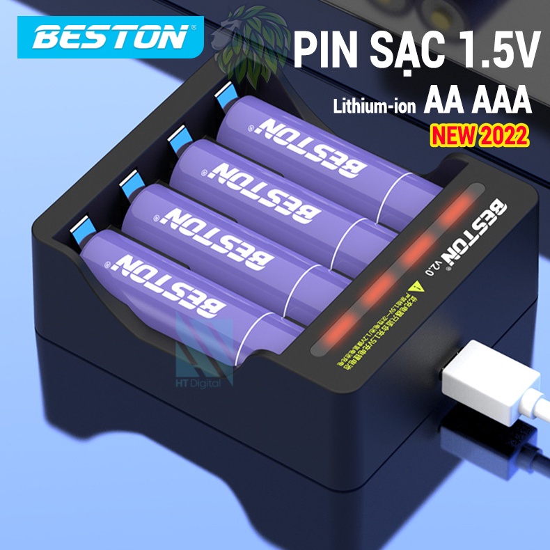 Pin Sạc 1.5V 2800mWh Beston Lithium-ion Sạc Pin M7011 Tự ngắt Có đèn báo đầy cho Micro karaoke