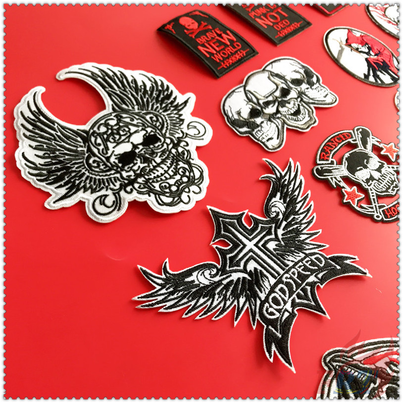 Miếng dán ủi quần áo phong cách Punk Skull Series 03