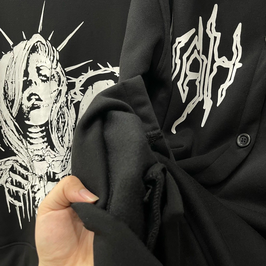 Áo khoác cardigan vah studio Death Áo nỉ cardigan vah.studio chất nỉ cua cao cấp - Gin Store