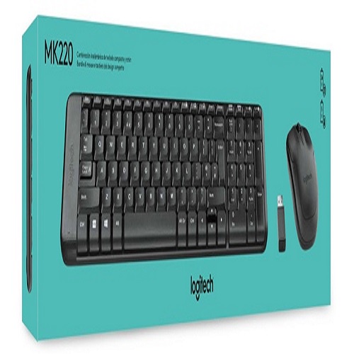 Bộ bàn phím chuột không dây Logitech MK220 Wireless USB bền, chống bám bẩn