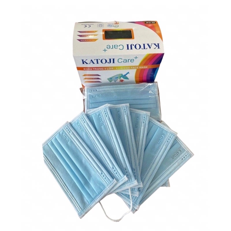 [HỘP] KHẨU TRANG Y TẾ KHÁNG KHUẨN CAO CẤP KATOJI (4 LỚP, HỘP 50 CÁI)