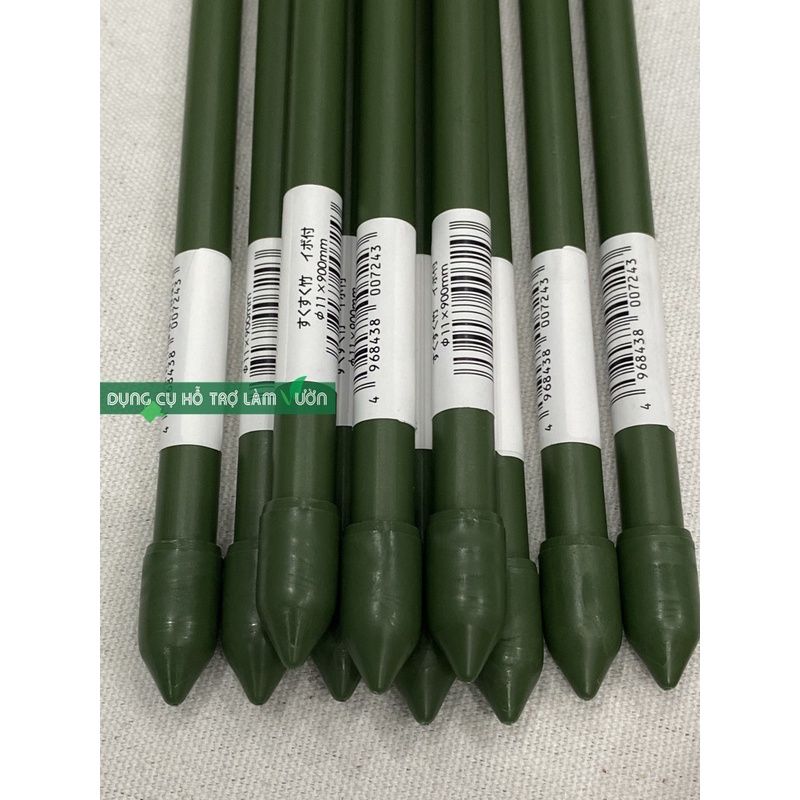 10 Ống thép - Cọc thép - Que thép bọc nhựa phi 8 dài 150cm của Nhật chuyên dùng cắm chống đỡ cây