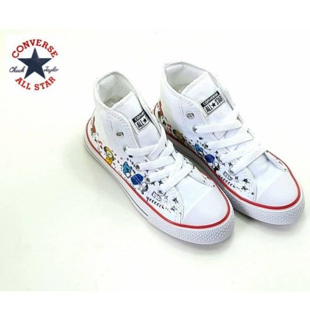 Giày Sneaker converse all star bt21 bts Họa Tiết Nhân Vật Hoạt Hình Đáng Yêu Dành Cho Bé