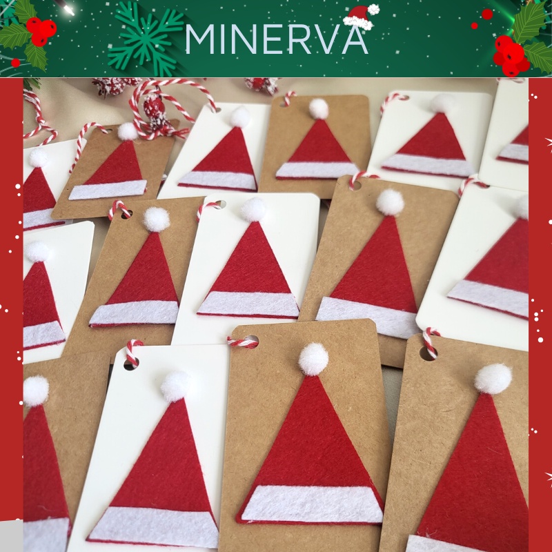 [CHRISTMAS] Thiệp giáng sinh handmade dạng treo hình nón Noel xinh xắn 9x5.2 cm