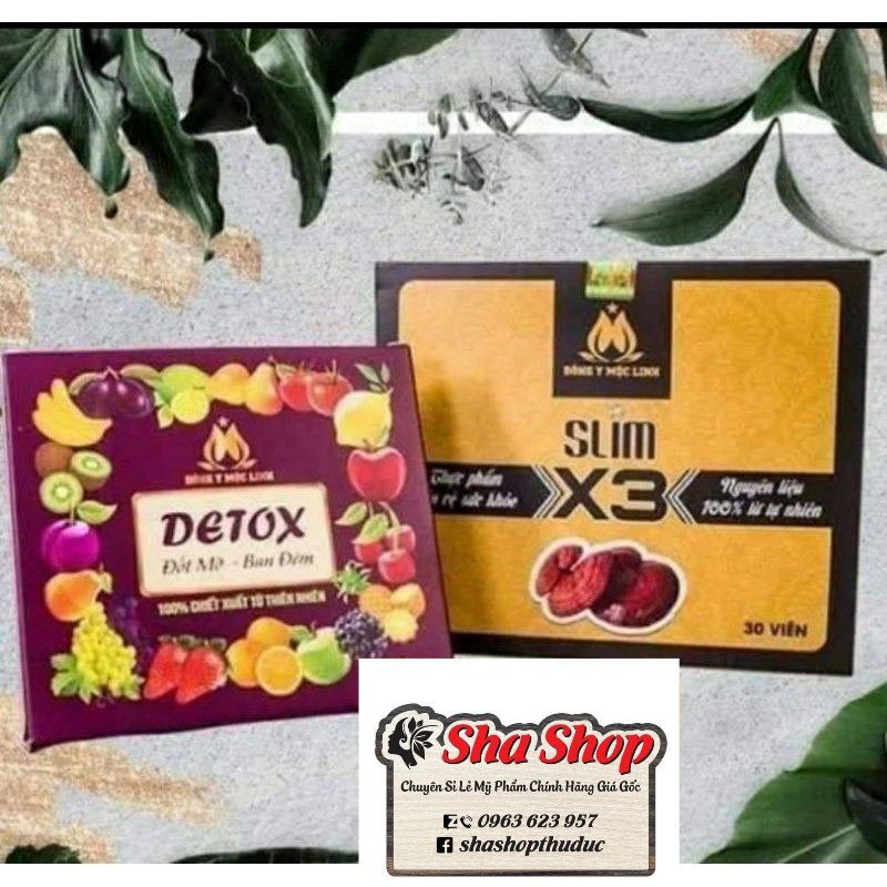 Giảm cân Đông Y Mộc Linh X3 kèm 1 hộp detox ban đêm chính hãng mẫu mới