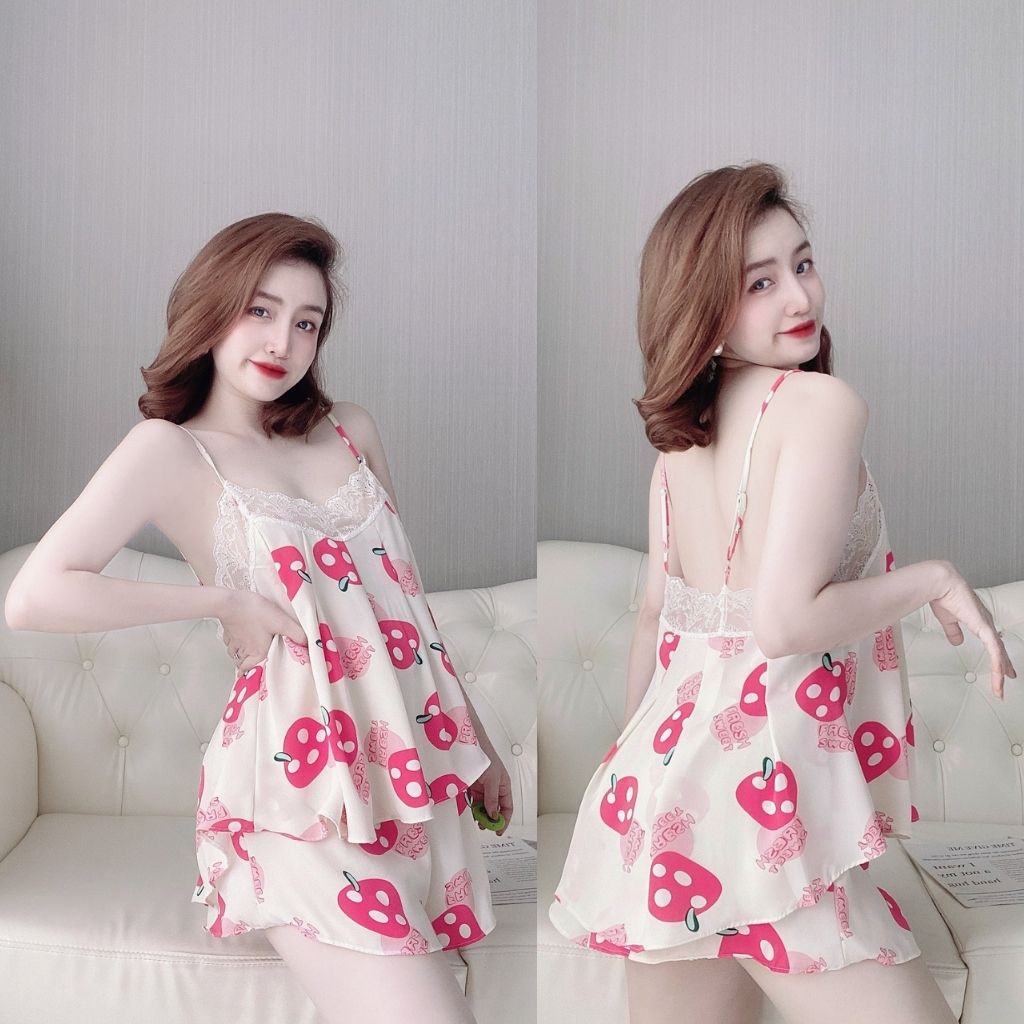 Đồ Ngủ Nữ BIGSIZE Đồ Ngủ Sexy lụa Satin cao cấp mềm mại xinh xắn < 70KG | BigBuy360 - bigbuy360.vn