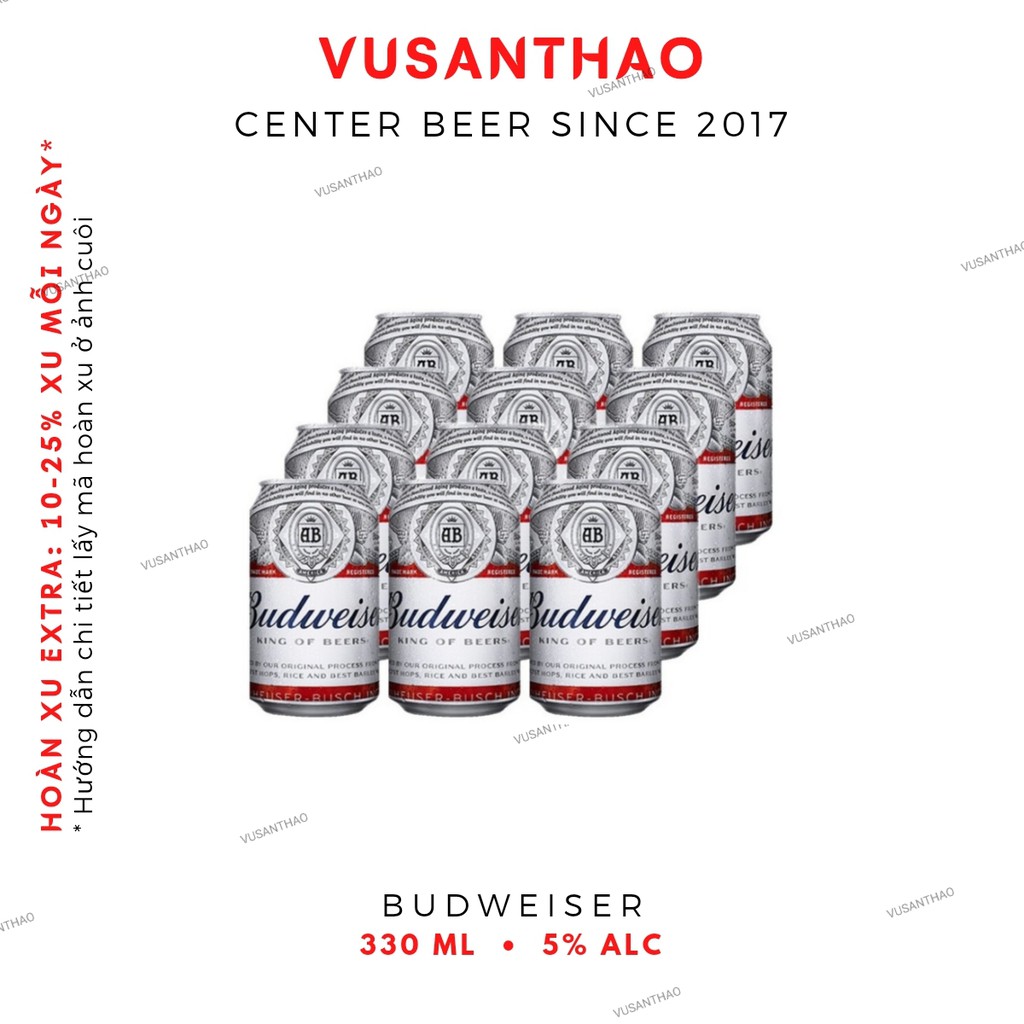 BIA BUDWEISER 330ML - 12 LON
