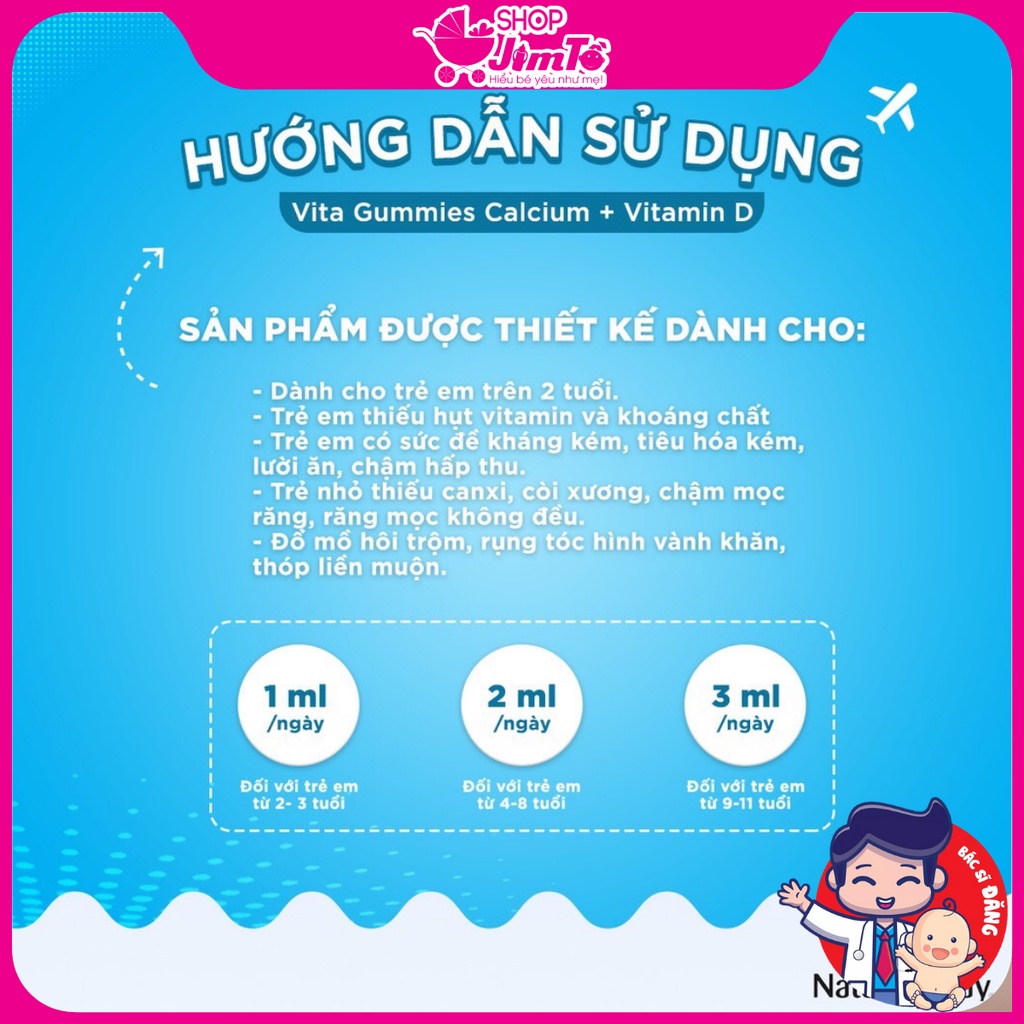 🎀𝗖𝗵𝗶́𝗻𝗵 𝗵𝗮̃𝗻𝗴🎀Kẹo Dẻo Nature’s Way Kids Smart Vita Gummies Calcium + Vitamin D Giúp Phát Triển Chiều Cao Tối Ưu