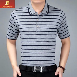 Áo phông kẻ cổ bẻ