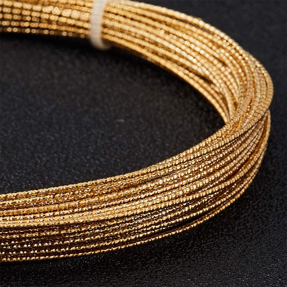 OLYCRAFT 5m/10m Engraved Twist Gold/Red Copper Wire Textured Copper Wire Half Hard Copper Wire for Jewelry Beading Craft Work
