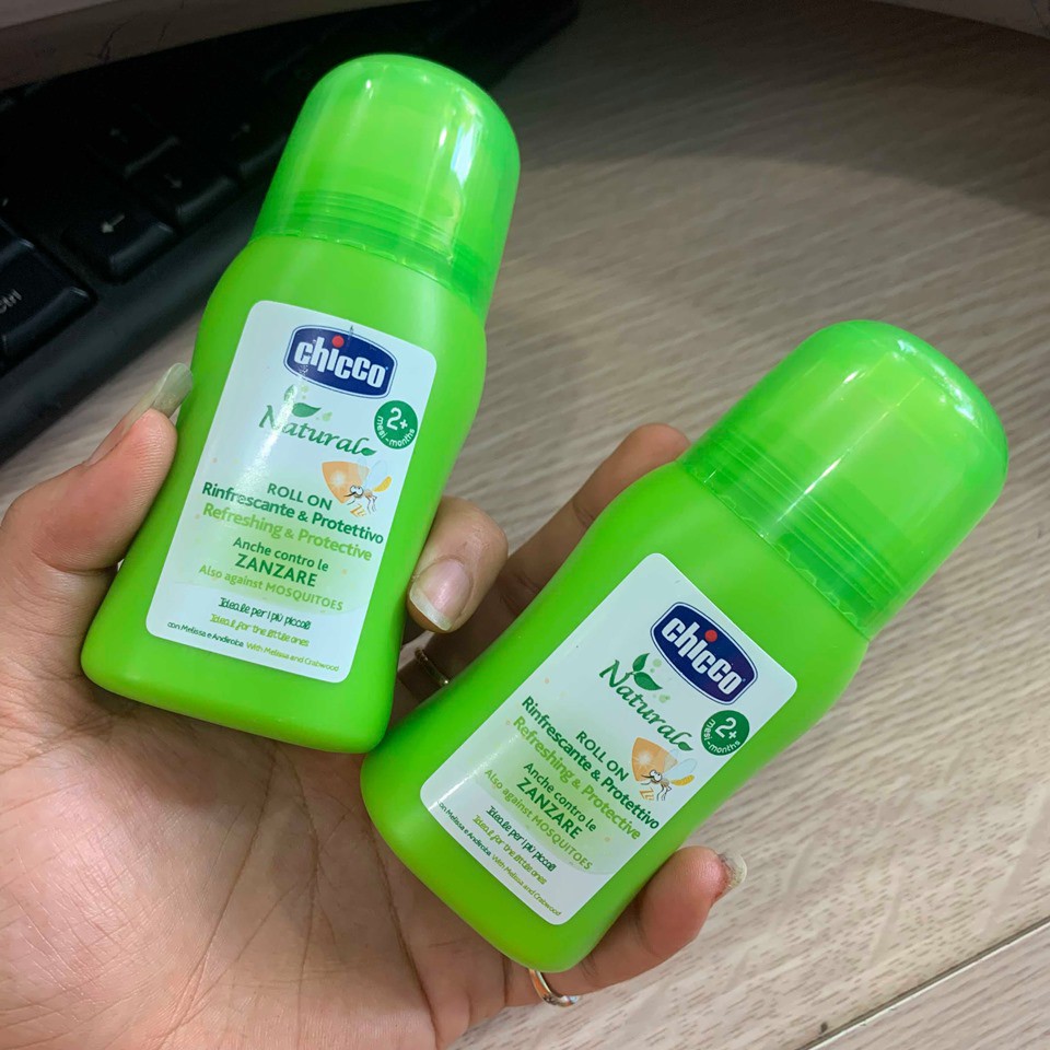 Lăn chống muỗi Chicco 60ml chiết xuất thiên nhiên, bảo vệ an toàn cho mẹ và bé, không gây kích ứng da, xuất xứ Italy