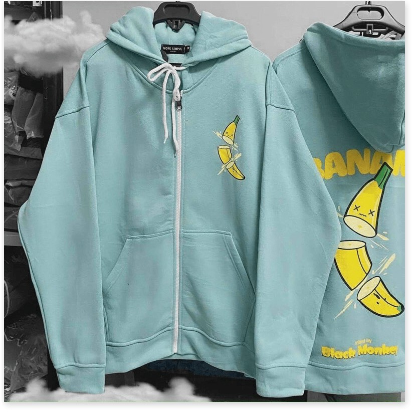 Áo hoodies dây kéo NỮ SIÊU XINH , CUTE HÌNH CHUỐI KOKO MI STORE