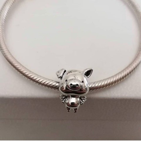 Charm heo bay dễ thương - bạc 925