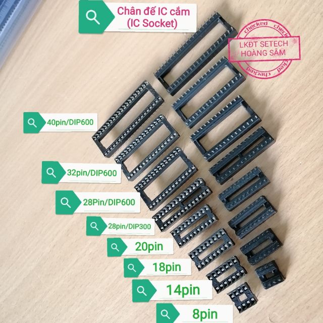 Đế IC cắm( IC Socket) 6-8-14-16-18-20-28-32-40pin, kiểu chân DIP300-DIP600