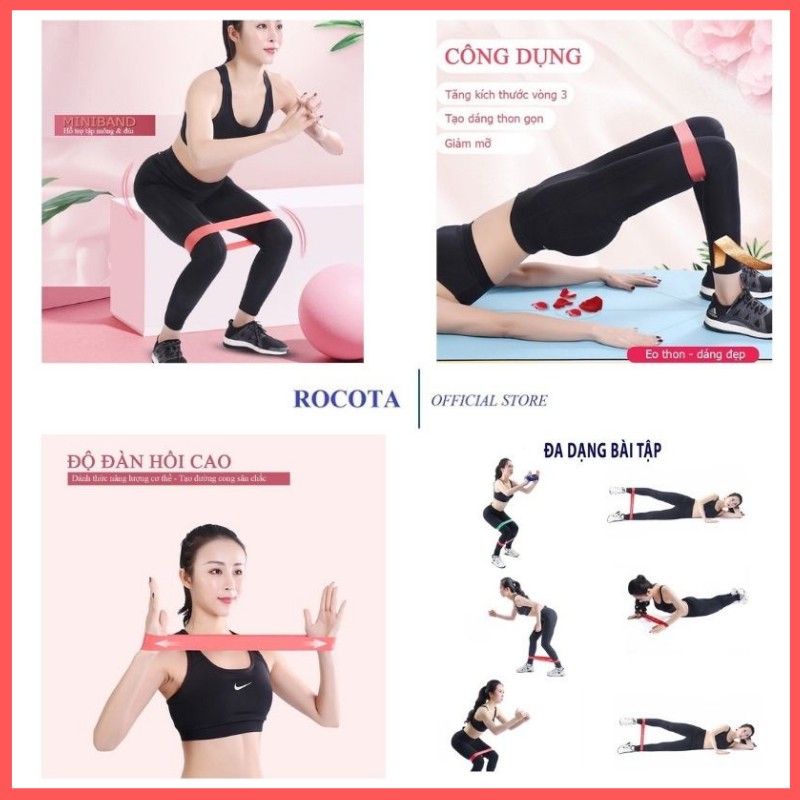 Dây miniband tập mông, kháng lực tập gym, đùi, chân Aolikes chính hãng