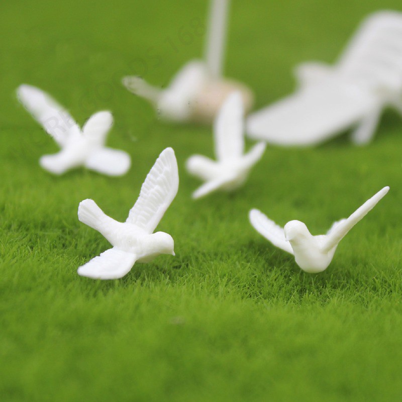2 Chiếc Mini Pigeon Dove 1: 12 1: 6 Nhà Búp Bê Thu Nhỏ Phụ Kiện Trang Trí Đồ Chơi Cho Trẻ Em