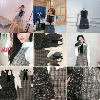 (HS) VÁY DẠ PHỐI SƠ MI