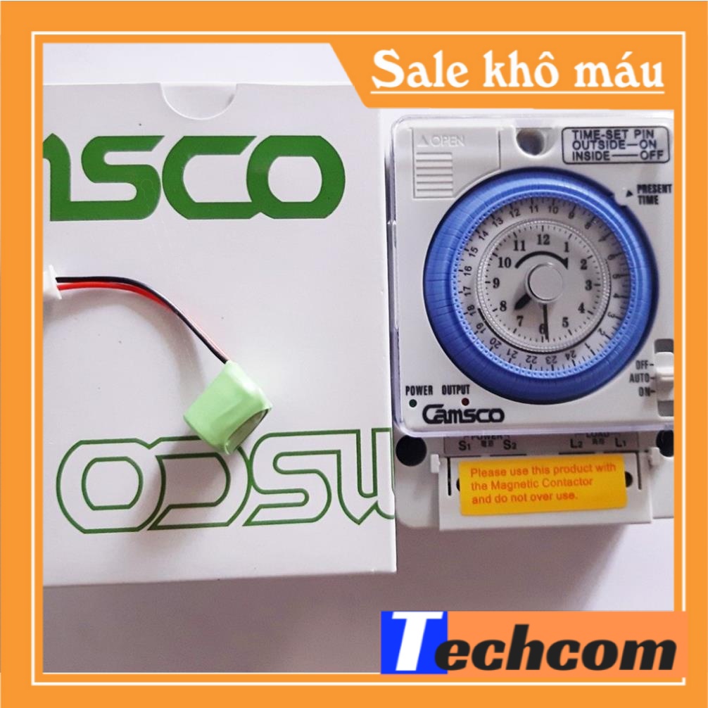 Công tắc hẹn giờ cơ CAMSCO TB35N 15A công suất lớn độ bền cao TẶNG PIN LƯU TRỮ