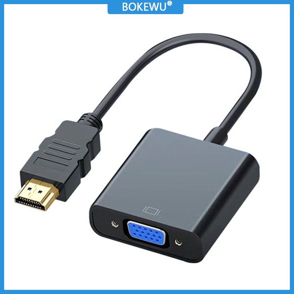 BOKEWU Bộ Chuyển Đổi HDMI Sang VGA 1080P Cáp Chuyển Đổi Kỹ Thuật Số Sang Analog Cho Xbox PS4 PC Máy Tính Xách Tay T V Box Sang Máy Chiếu Màn Hình HDTV