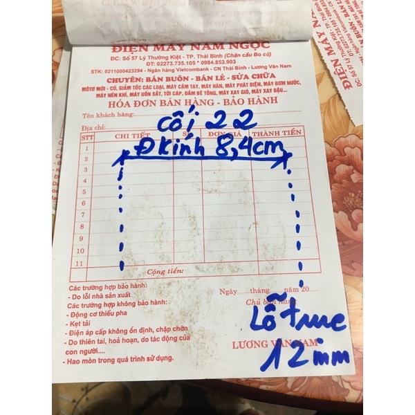Mặt sàng 3mm cối 22
