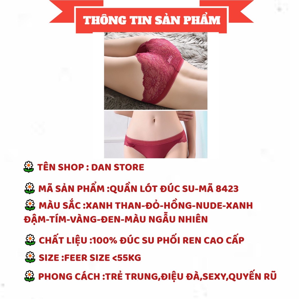 Quần Lót Nữ - Quần Lót Đúc Su thiết kế phối ren cao cấp gợi cảm DAN STORE MÃ 8423
