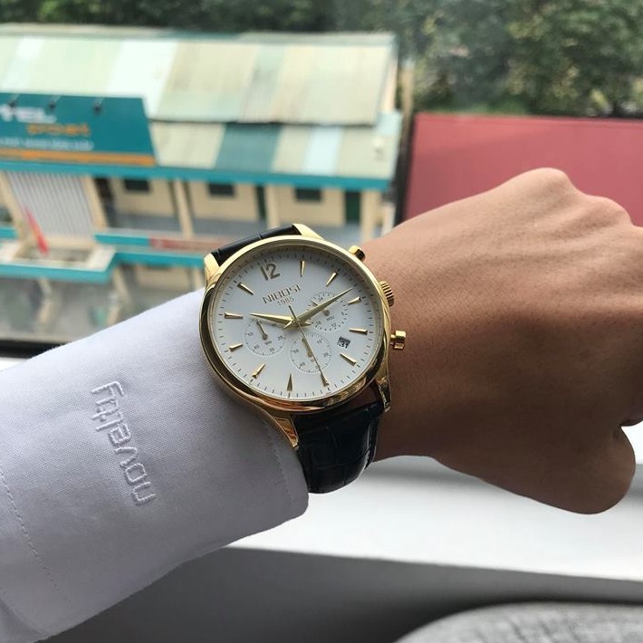 Đồng hồ nam NIBOSI chính hãng Fullbox, dây da Classic , 6 kim có lịch ngày - NIBI25