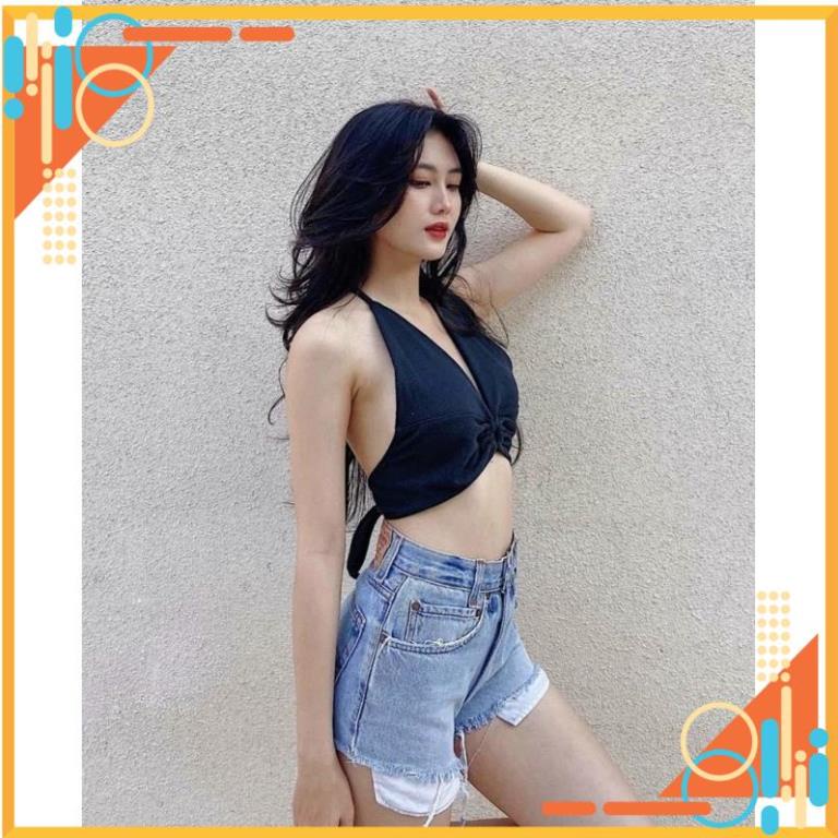 Áo croptop yếm khoen ngực hở lưng A5113 [Hàng Đẹp]