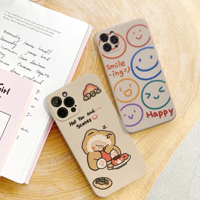 Ốp lưng iphone cạnh vuông nhiều hình Dino và Smile 6/6plus/6s/7/7plus/8/8plus/x/xr/xs/11/12/13/pro/max/plus/promax/Max