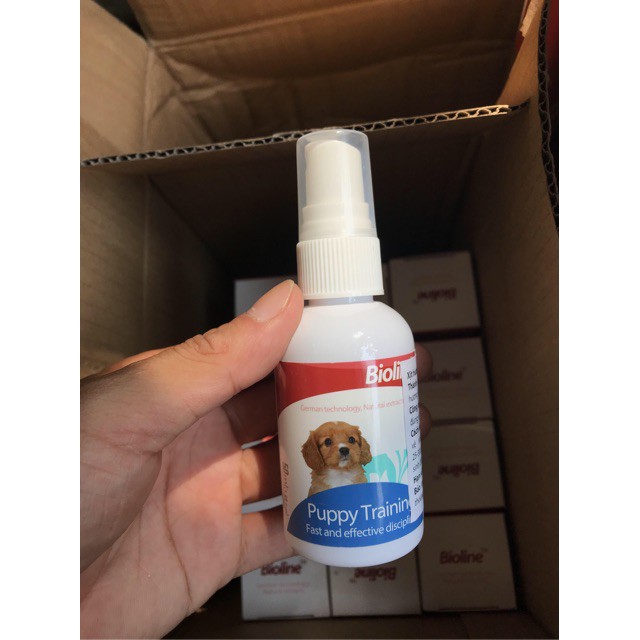 Xịt Vệ Sinh Dạy Chó Đi Vệ Sinh Đúng Chỗ hiệu Bioline Puppy Trainer 50ml